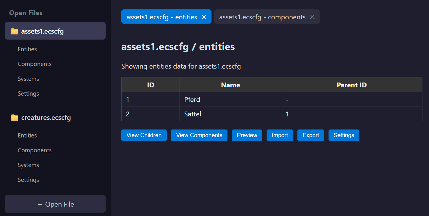 ECS Studio Screenshot